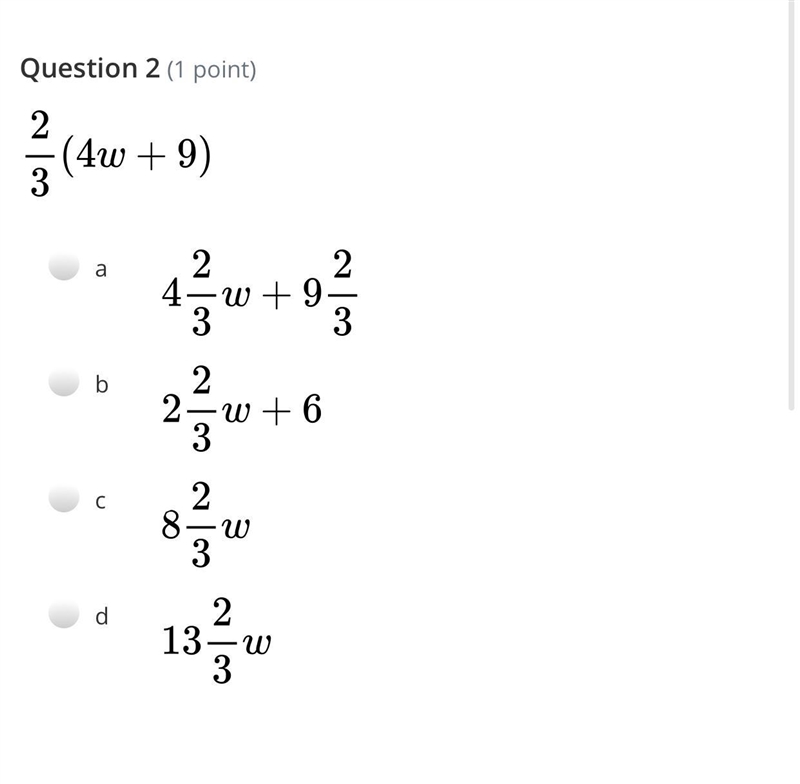 2/3(4w+9) I NEED HELP ASAP-example-1