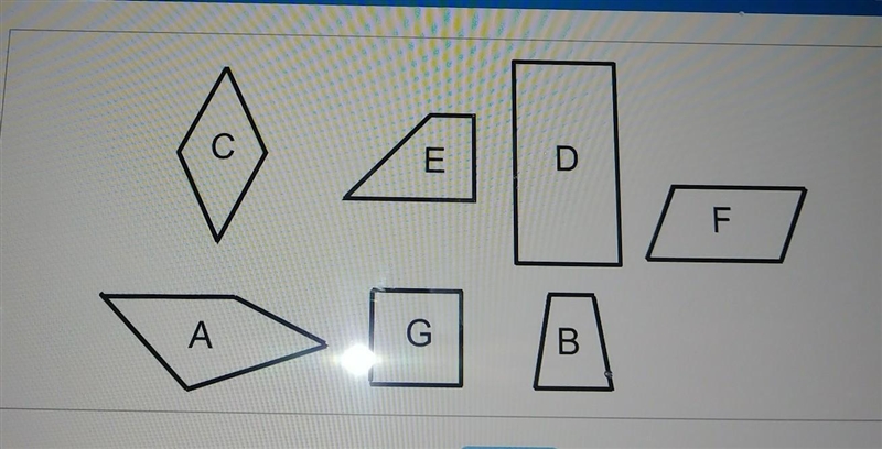 5. Which has at least 1 set of parallel sides but is not a parallelogram? Select all-example-1