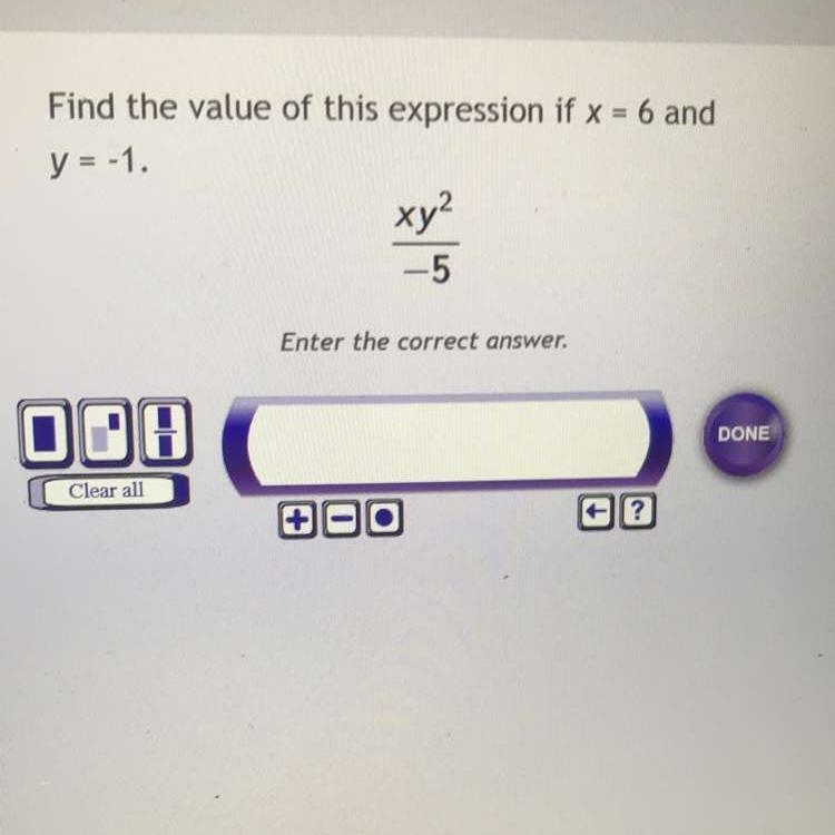 Find the value of this expression if x = 6 and y = -1-example-1