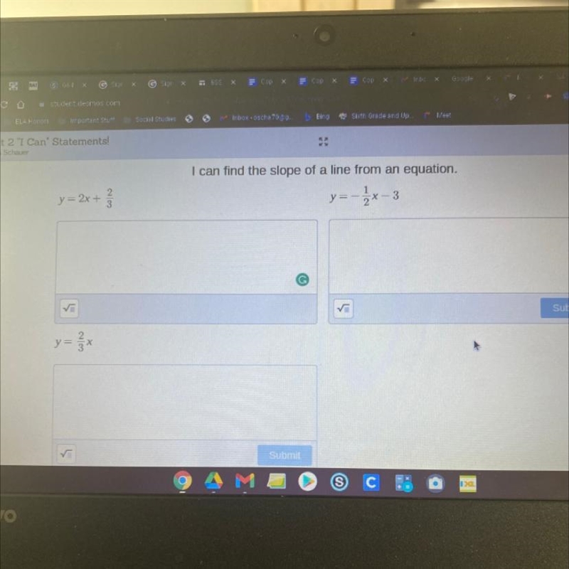 I NEED HELP can someone find the slope from these equations-example-1