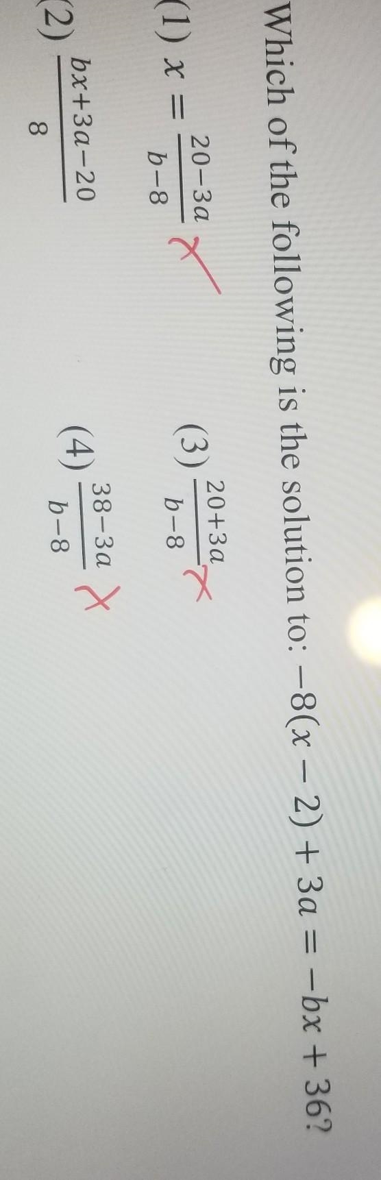 -8(x -2) + 3a = -bx +36​-example-1