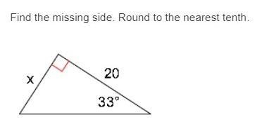 Find the missing side. Round to the nearest tenth. A. 13.0 B. 30.8 C. 18.6 D. 28.5-example-1