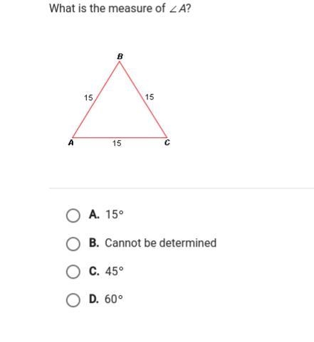 What is the measure of angle A?-example-1