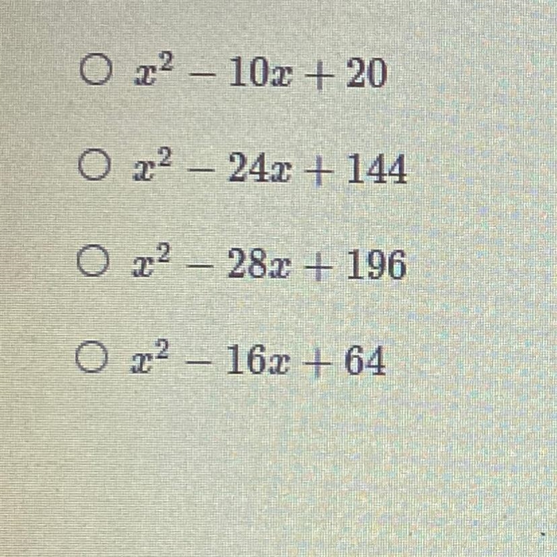 Which of the following expressions is NOT a perfect square trinomial?-example-1