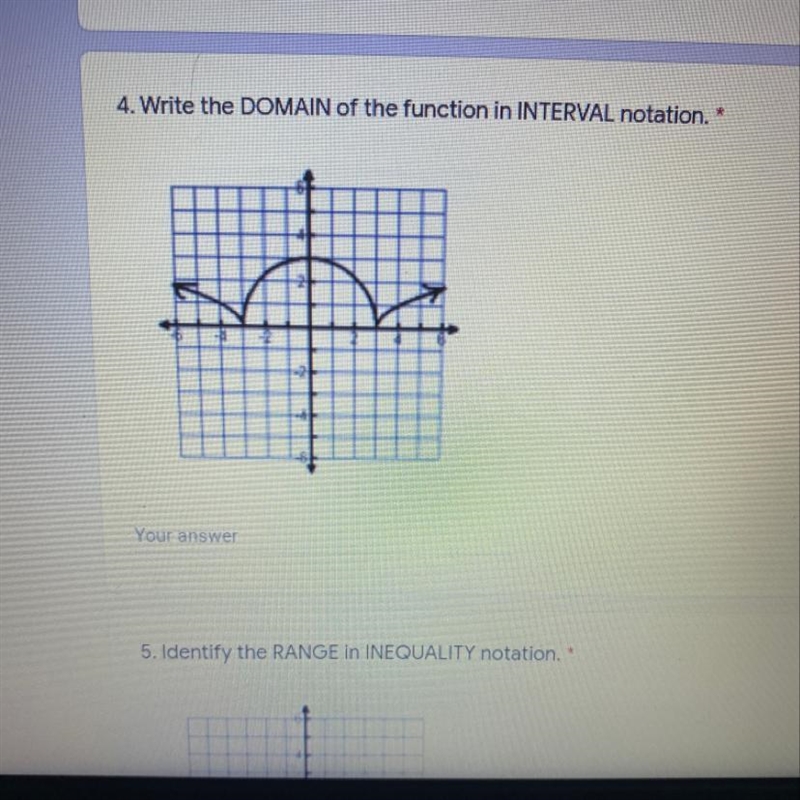 Write the DOMAIN of the function in INTERVAL notation-example-1