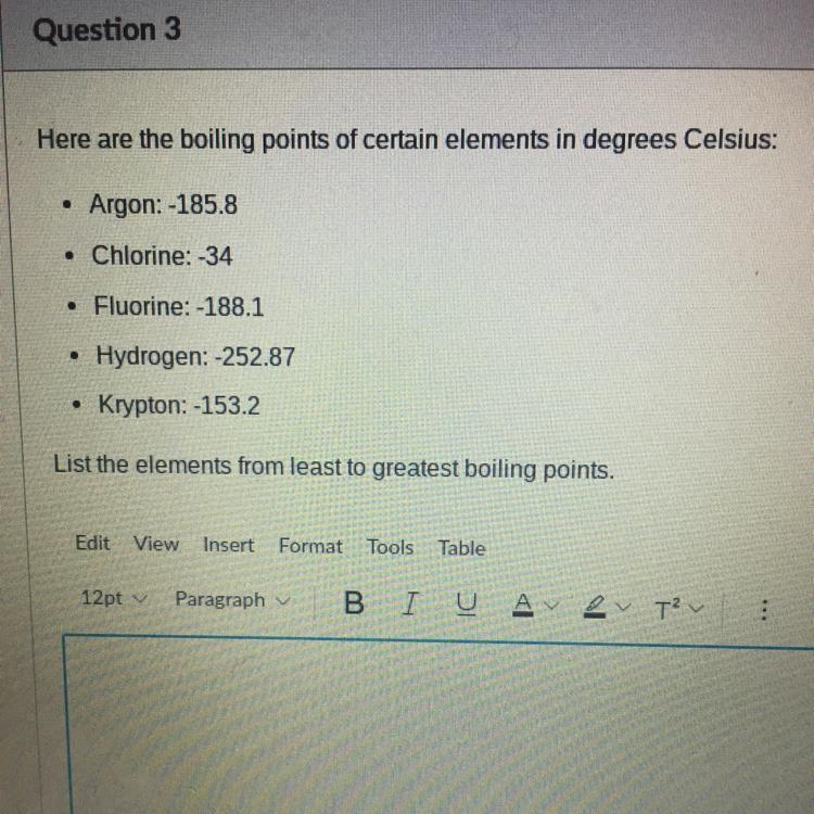 Here are the boiling points elements in degrees Celsius-example-1