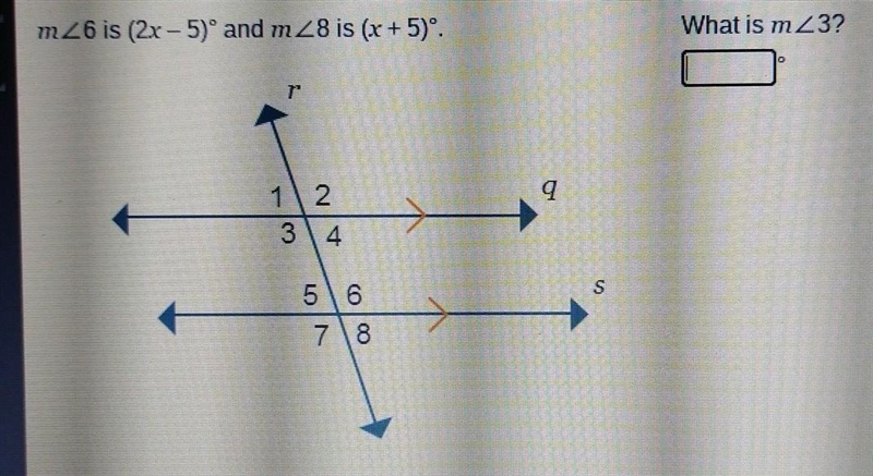 What is the measure of angle 3? ​-example-1