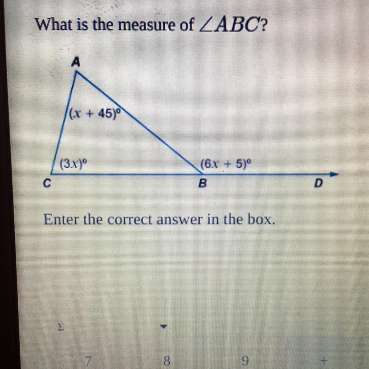 What is the measure of ABC?-example-1