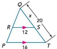 Find the length of segment QS. (Enter the just the value, without any units.)-example-1