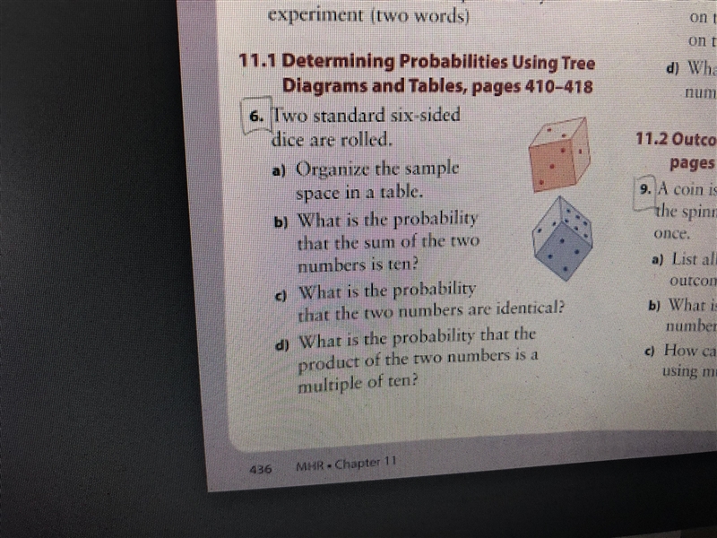 Topic: Probability Only complete question 6.-example-1