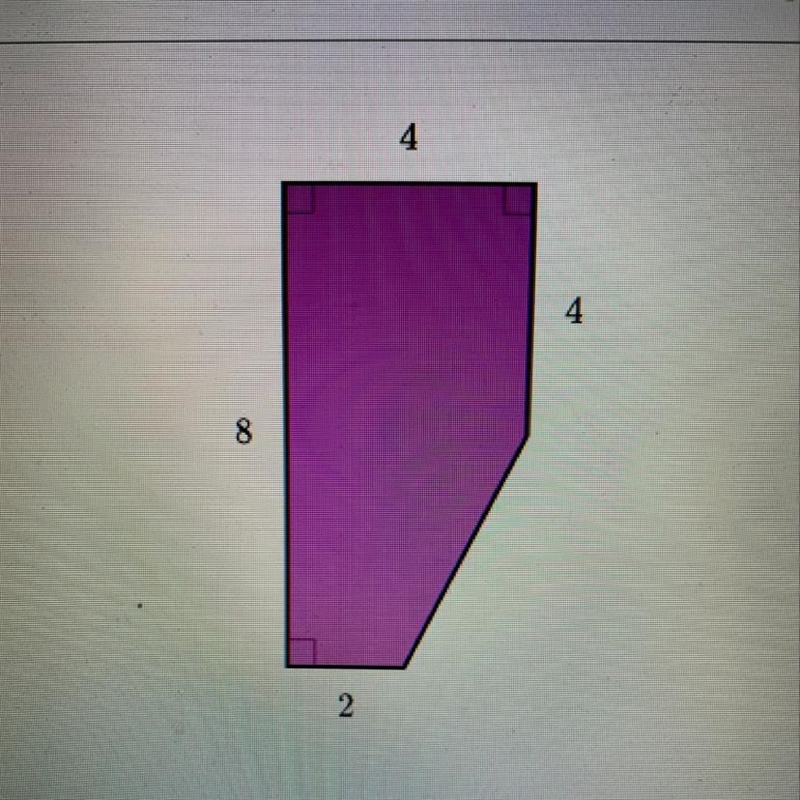 Find the area of the shape shown below.-example-1