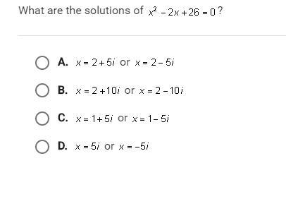 What are the solutions of ²-2x+26=0?-example-1