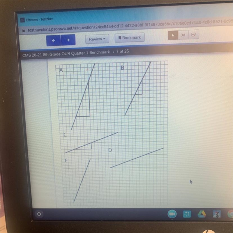 Which of the lines have a slope of 2?-example-1