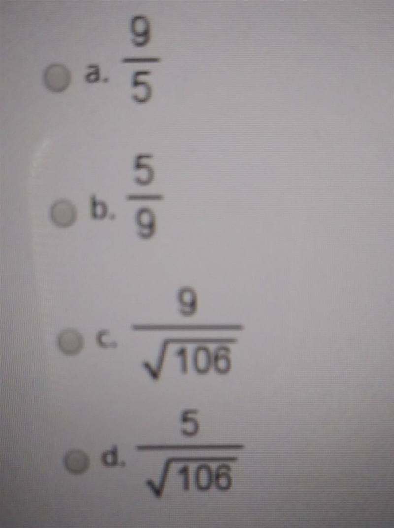 Find the value of tan (θ) for an angle θ in standard position with the term array-example-1