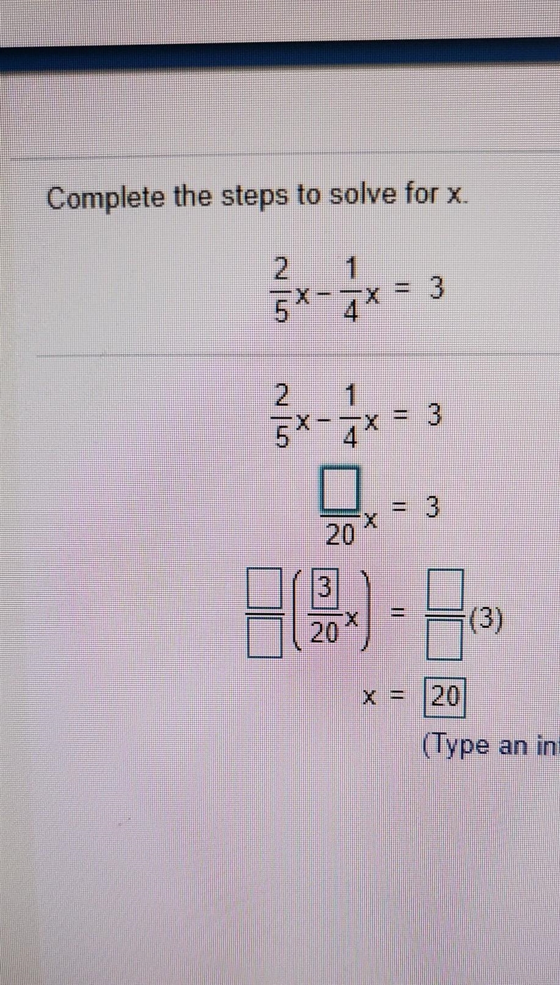 Complete the steps to solve for X please say sloving steps​-example-1