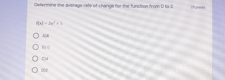 Average rate of change from the function from 0 to 2.-example-1