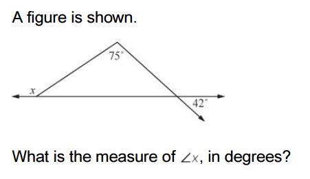 What is the measure of x in degrees ?-example-1