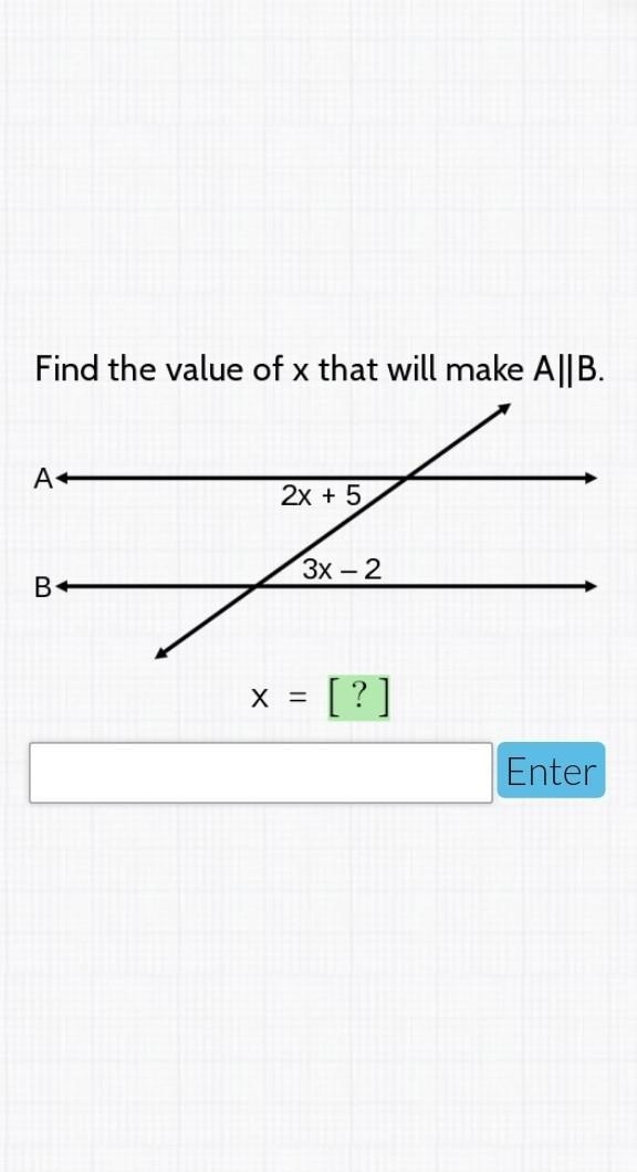 What does x equal? ​-example-1