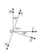 What is the measure of ∠RQS ? What is the measure of ∠RQT ? What is the measure of-example-1