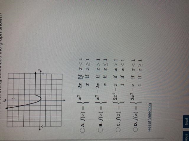 Which of the following describes the graph shown?-example-1