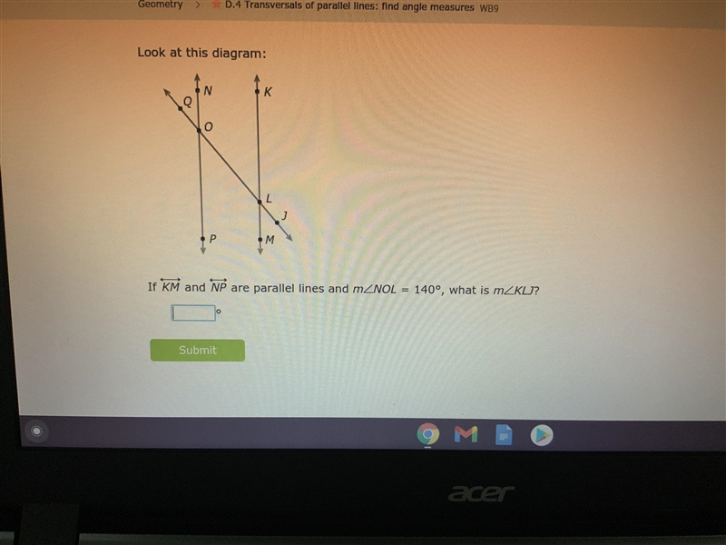 If km and np are parallel lines and m-example-1