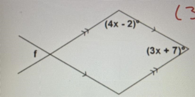 Solve for f using the information provided.-example-1