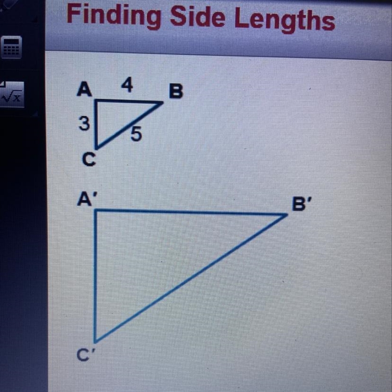 If the scale factor for the dilation shown is 3, which is the length of B’C’? 5/3 8 12 15-example-1