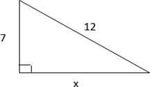 What's the value of x to the nearest tenth? Question 12 options: A) 7.9 B) 9.7 C) 5.9 D-example-1