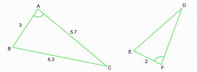 The two triangles are similar, What is the length of DE?-example-1