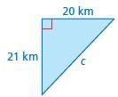 Find the missing length of the triangle. C=_Km-example-1