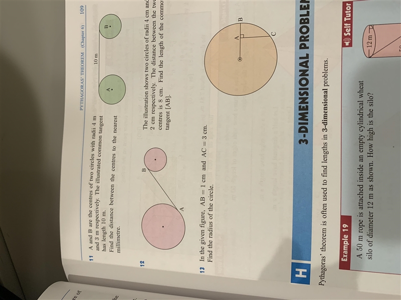 AB=1cm and AC=3cm. Find the radius of the circle. (Problem Number 13)-example-1