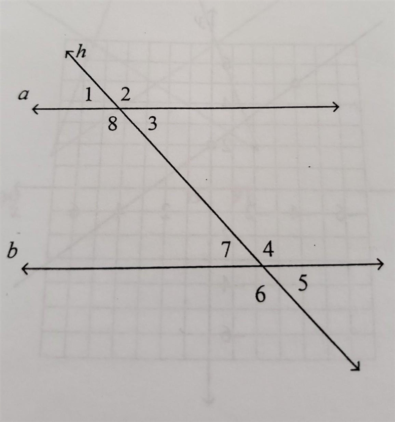 What are the three pairs of corresponding angles? ​-example-1