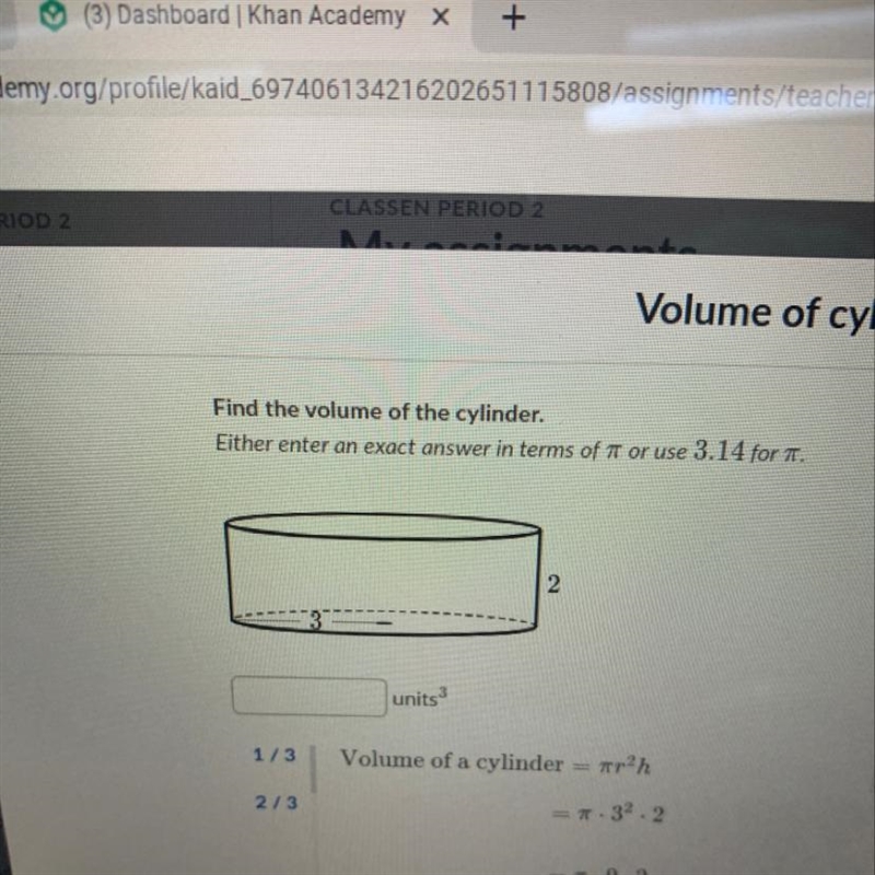 Find the volume of the cylinder help please-example-1