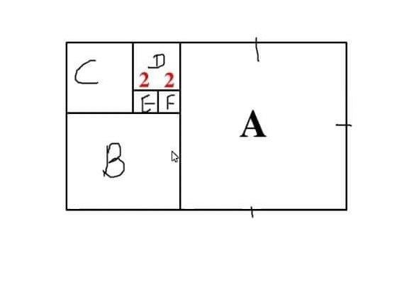 The figure is made from squares of different sizes.Find the area of A if the side-example-1