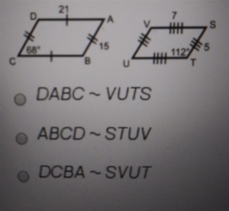 The two polygons shown are similar what is the correct similarity statement​-example-1