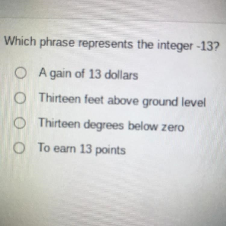 Which phrase represents the integer -13-example-1