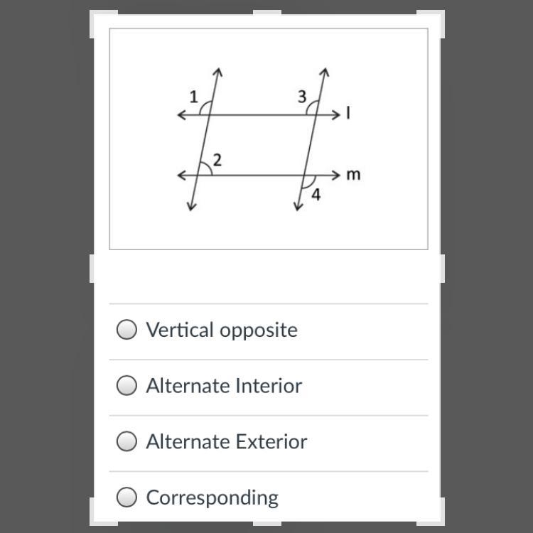 Angles 3 and 4 are ______ angles.-example-1