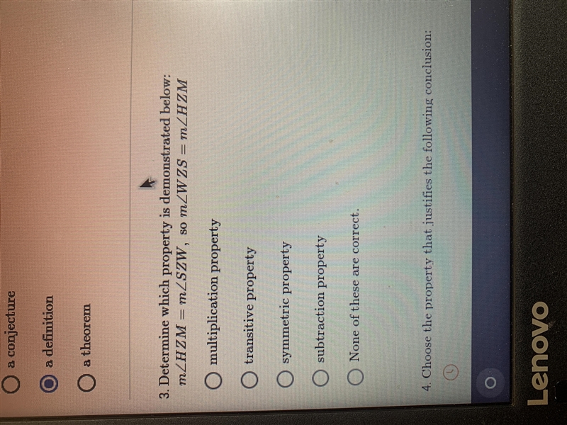 Determine which property is demonstrated below;-example-1