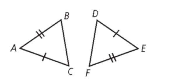 The triangles are congruent. Which one of the following statements must be true? * Captionless-example-1