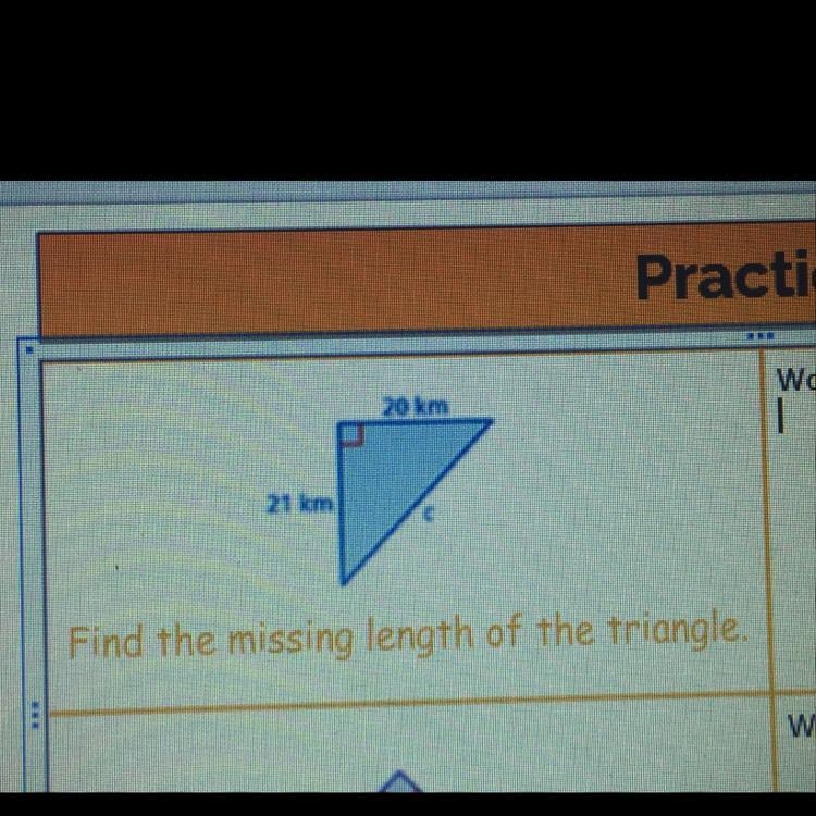 Find the missing length of the triangle.-example-1