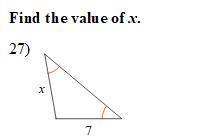 HELP ME!!! FIND THE VALUE OF X ANSWER CHOICES: 8 9 7 5-example-1