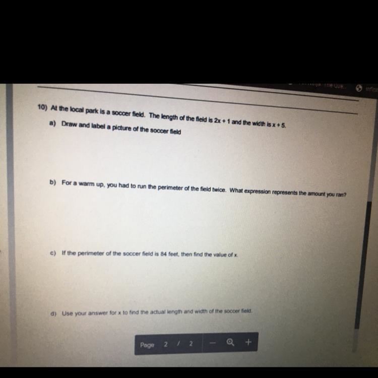 Please help me once more! I only need the answer to D. The value of x is 10.-example-1