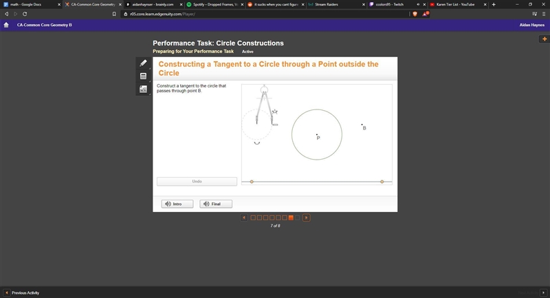 Construct a tangent to the circle that passes through point b-example-1