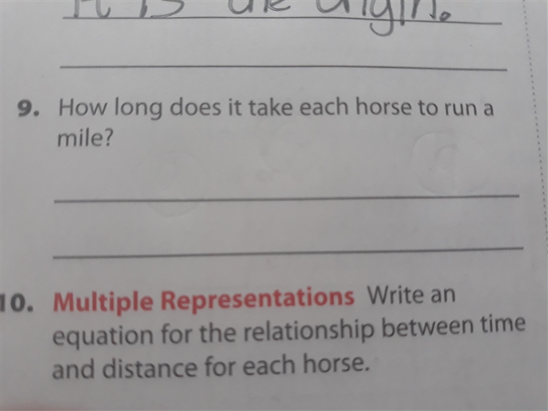 How long does it take each horse to run a mile? Please answer ASAP!-example-2