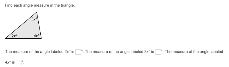 Find each angle measure in the triangle.-example-1