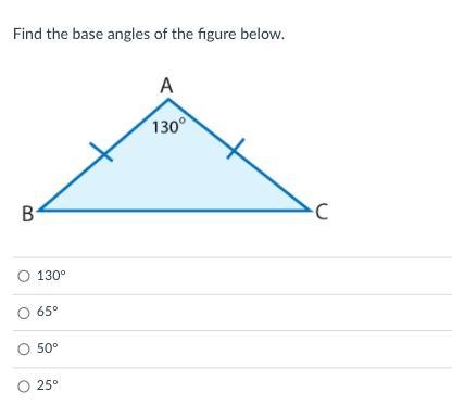 URGENT Find the base angles of the figure below.-example-1