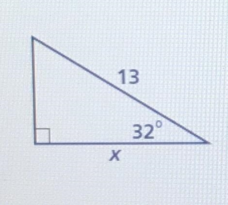 Find the value of x. Round to the nearest tenth A. 11.0 B. 8.1 C. 15.3 D. 24.5-example-1