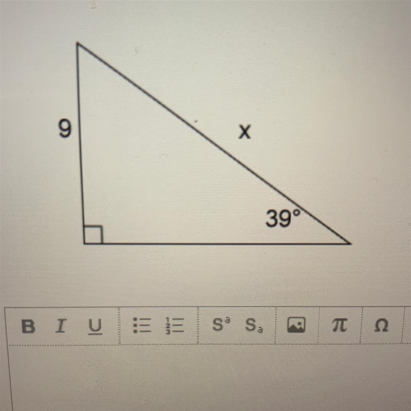 Solve for x. Round your answer to two decimal places. Show your work for full credit-example-1