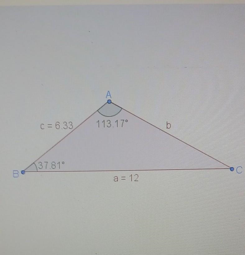 What is the value of b in this diagram? A. 12 B. 10.2 C. 9 D. 8​-example-1