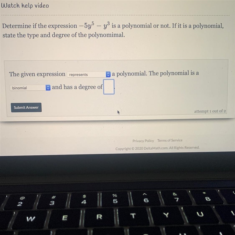 Determine if the expression is a polynomial or not. plz help!-example-1